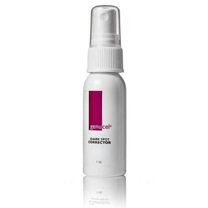 Genucel Dark Spot Corrector bottle on a white background